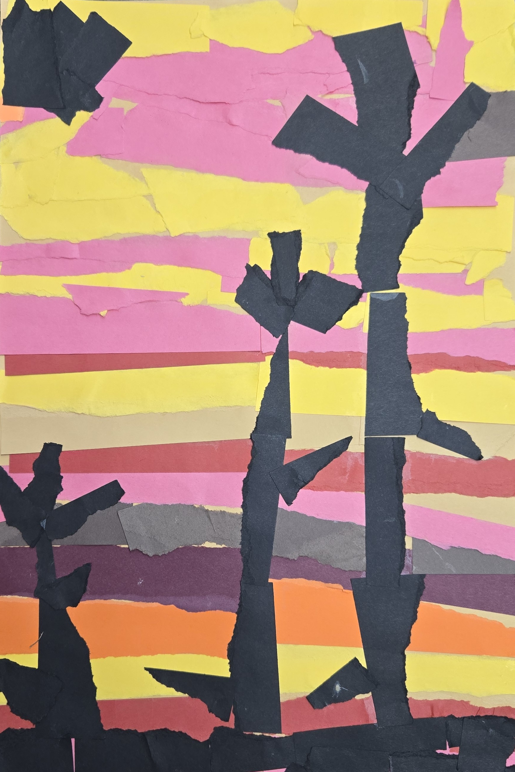 Kindergarten and 1st grade Silhouette Flowers