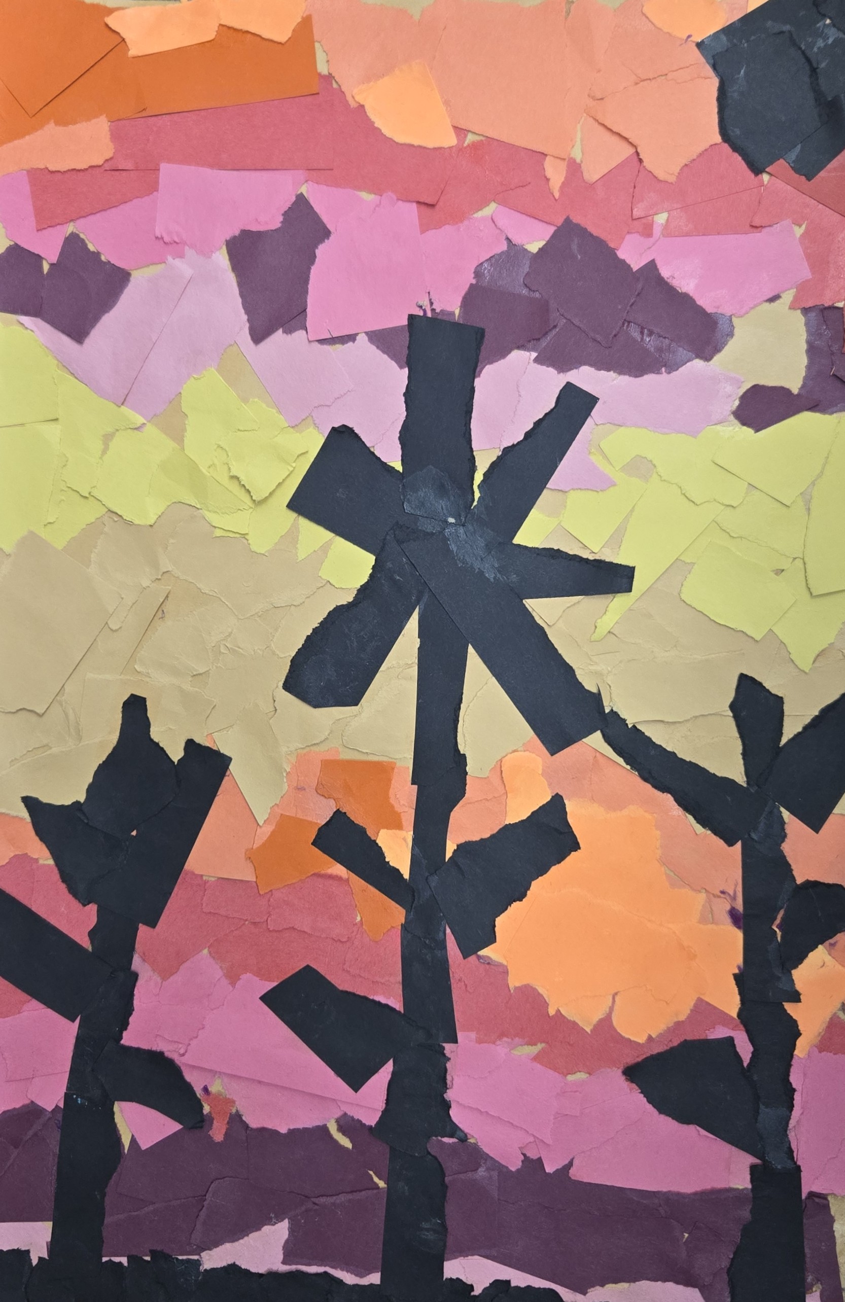 Kindergarten and 1st grade Silhouette Flowers