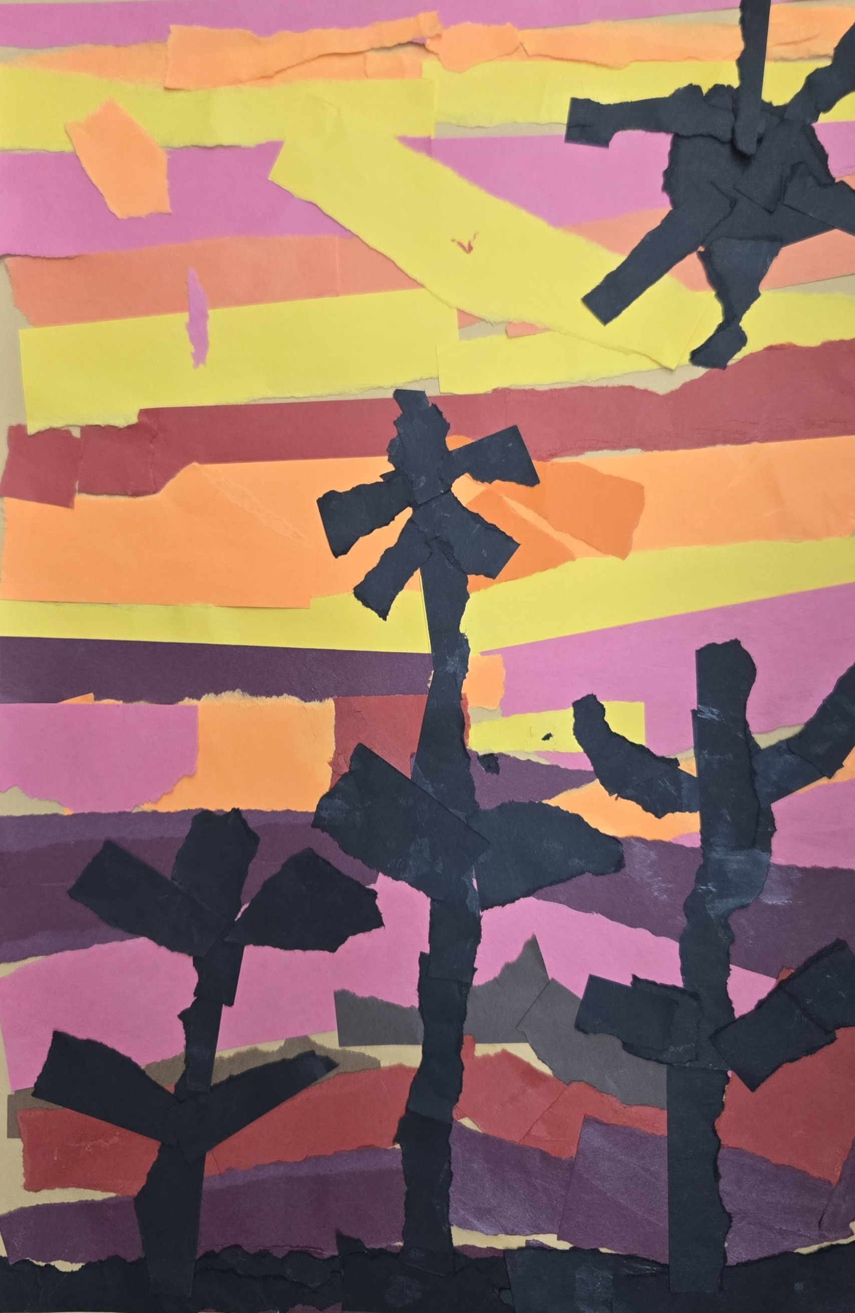 Kindergarten and 1st grade Silhouette Flowers