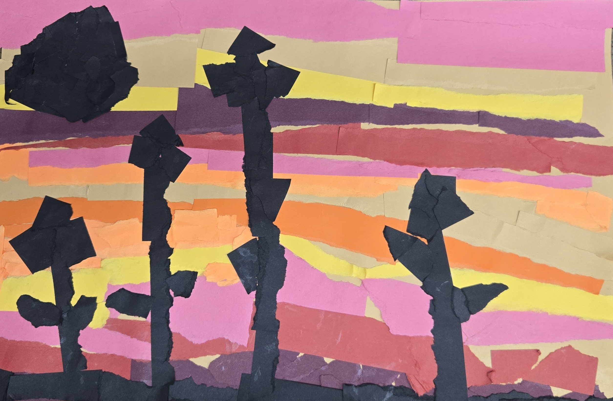 Kindergarten and 1st grade Silhouette Flowers